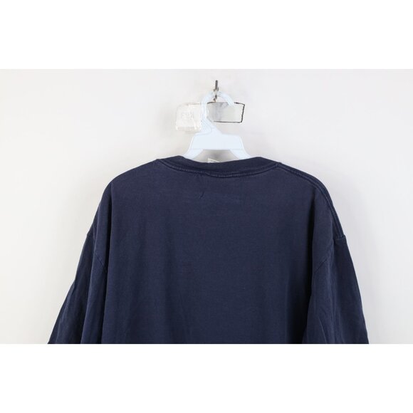 Vintage 90s Mens XL Faded Spell Out New England Patriots Football T-Shirt Blue - Picture 14 of 15